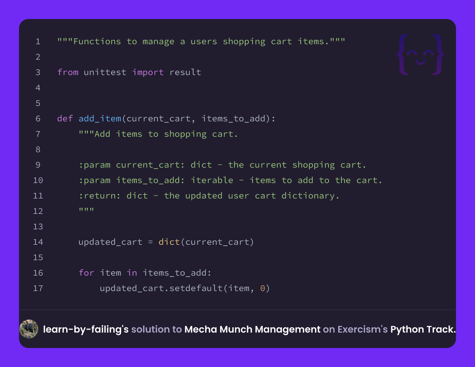 learn-by-failing's solution for Mecha Munch Management in Python on ...