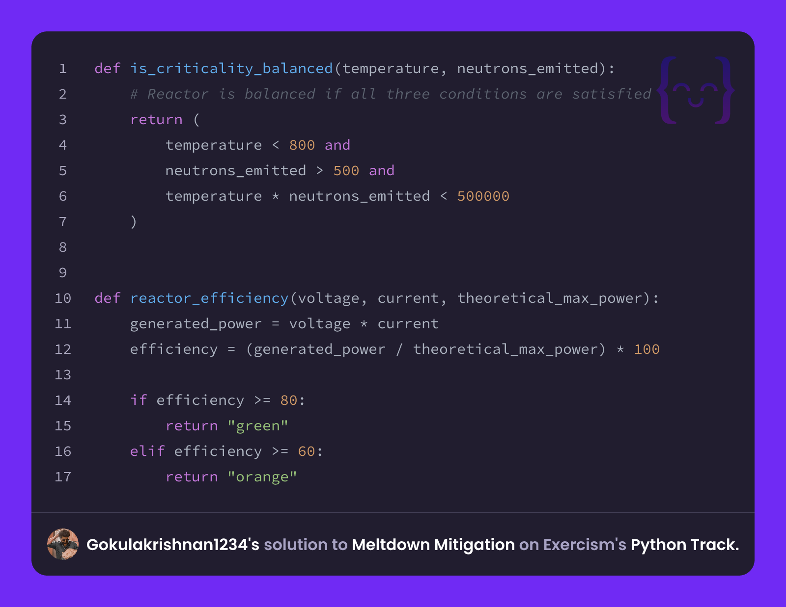 Gokulakrishnan1234's solution for Meltdown Mitigation in Python on Exercism
