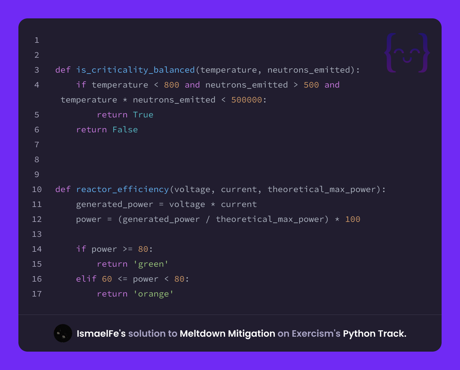 IsmaelFe's solution for Meltdown Mitigation in Python on Exercism