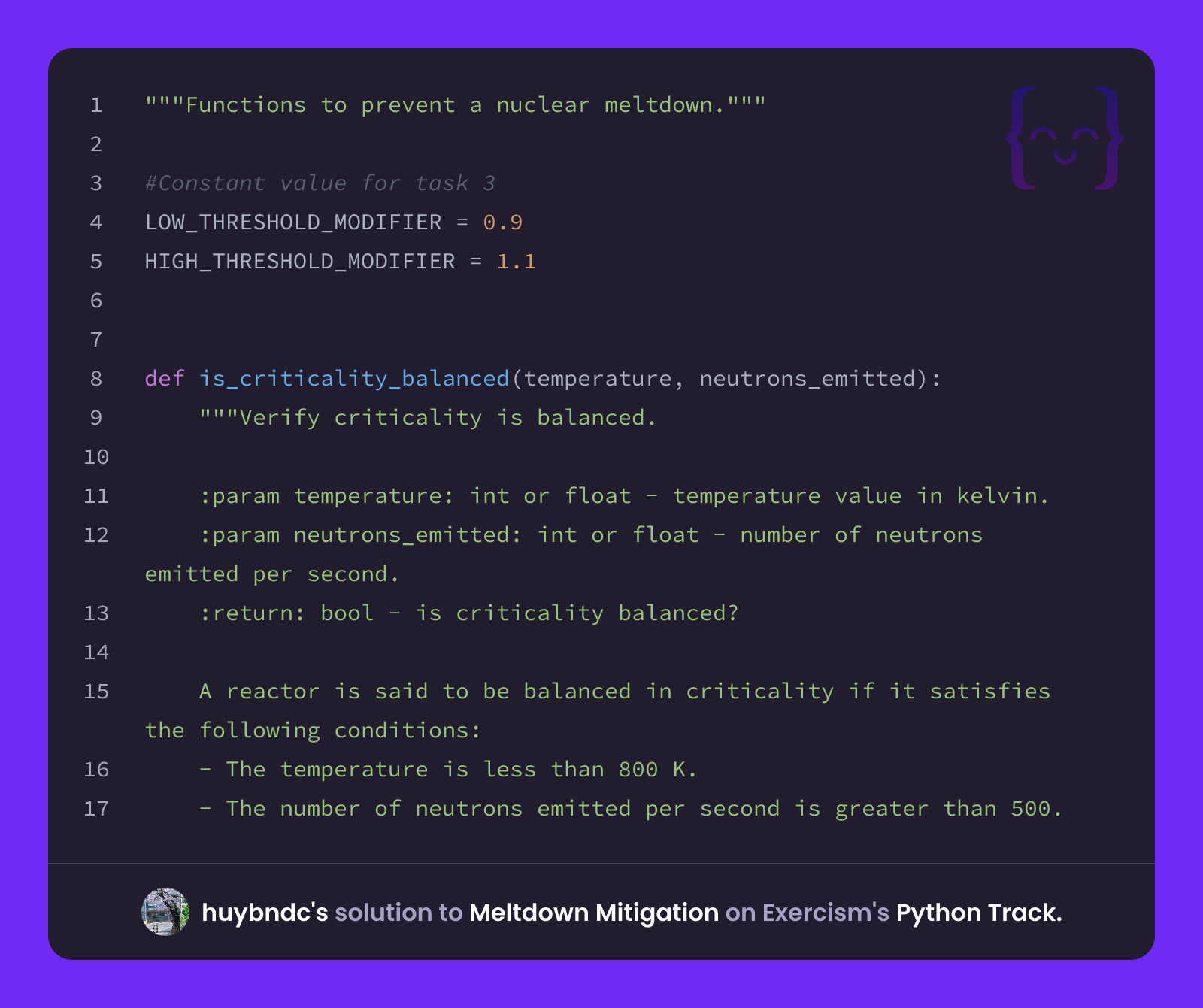 huybndc's solution for Meltdown Mitigation in Python on Exercism