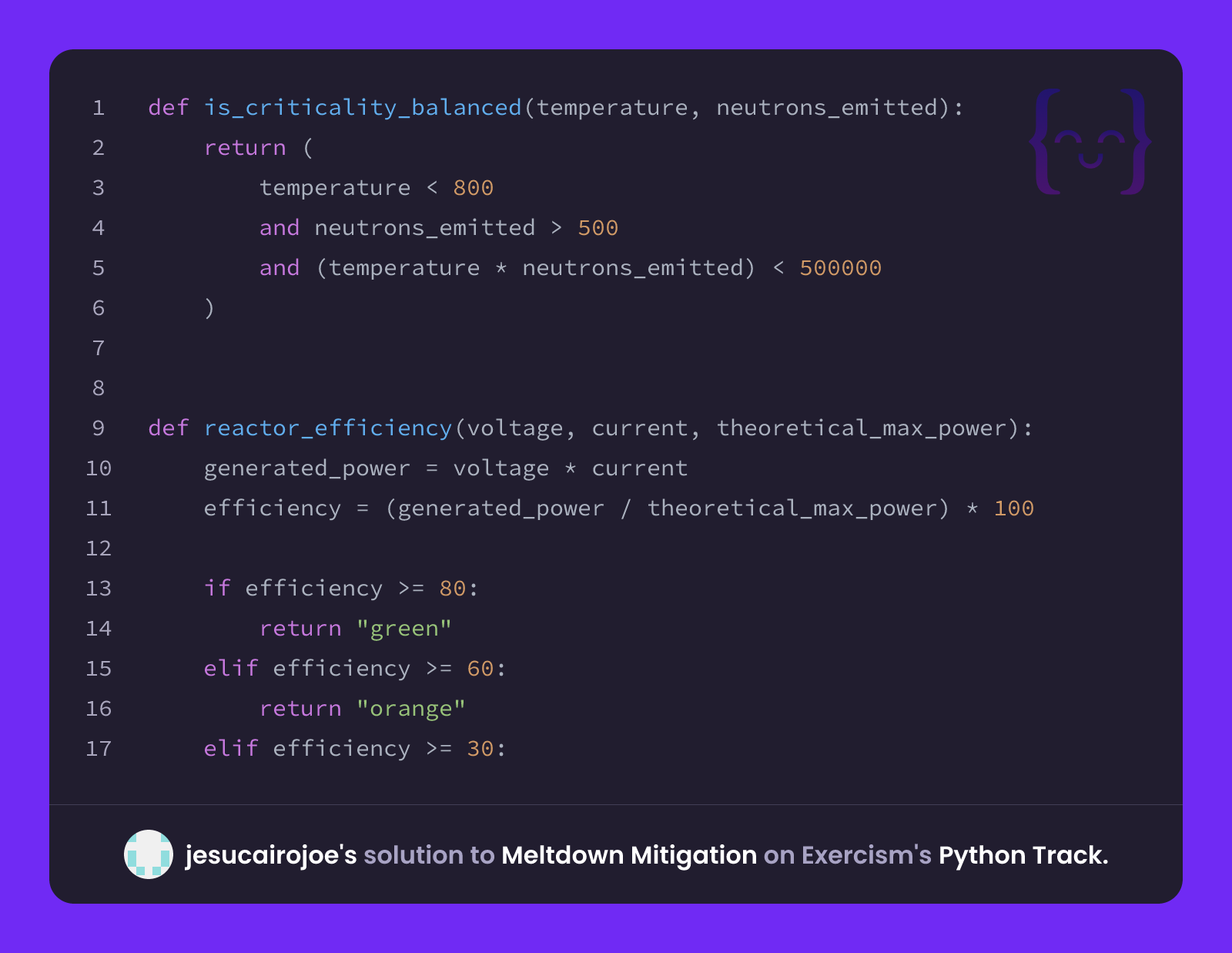 jesucairojoe's solution for Meltdown Mitigation in Python on Exercism