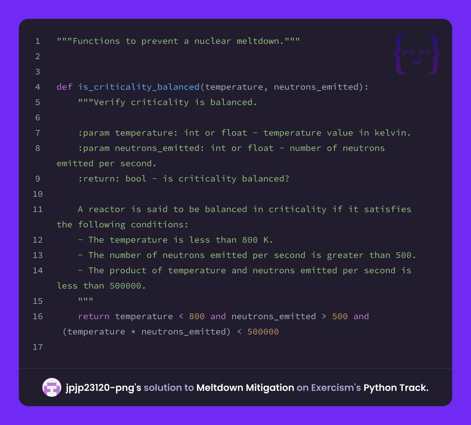 jpjp23120-png's solution for Meltdown Mitigation in Python on Exercism