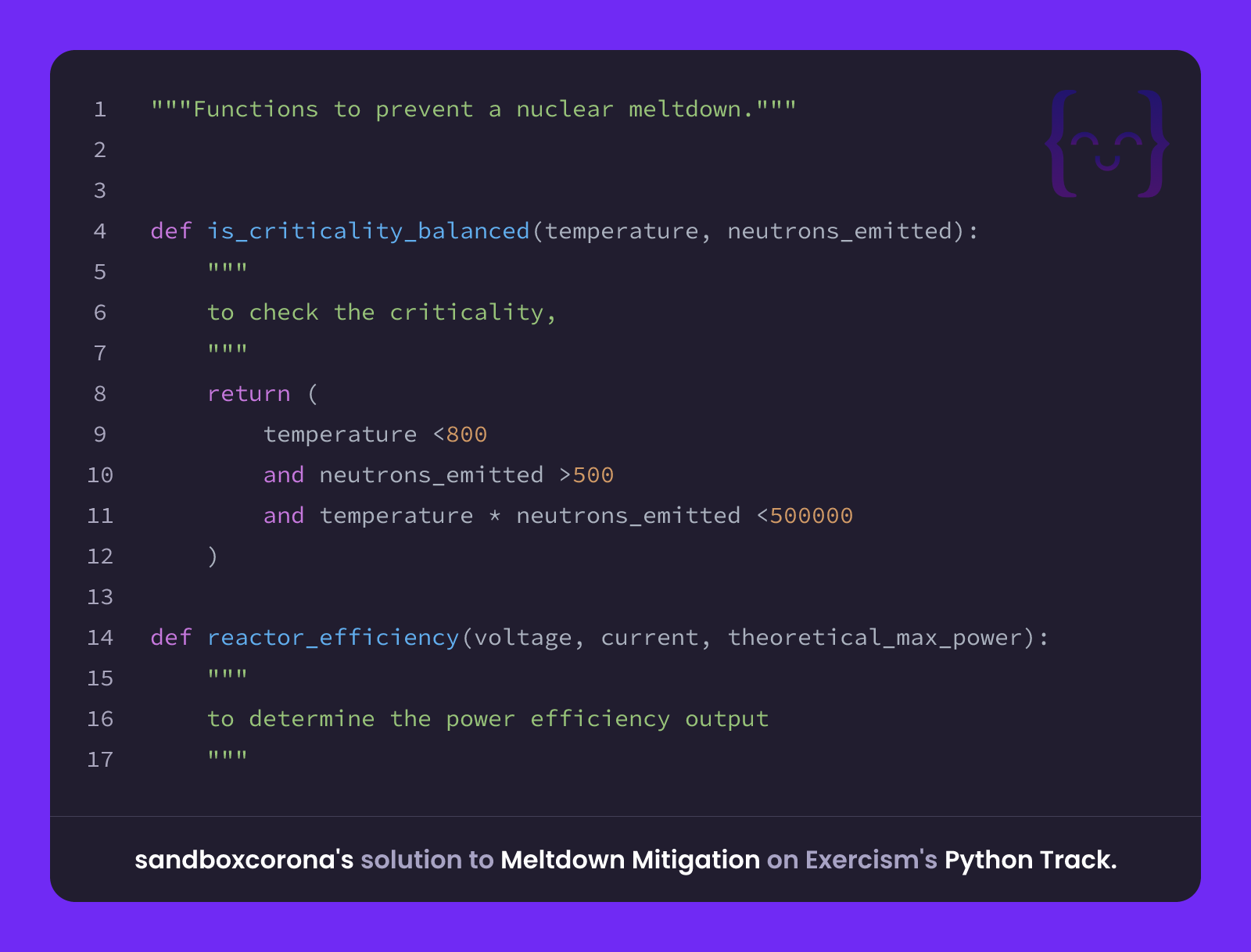 sandboxcorona's solution for Meltdown Mitigation in Python on Exercism