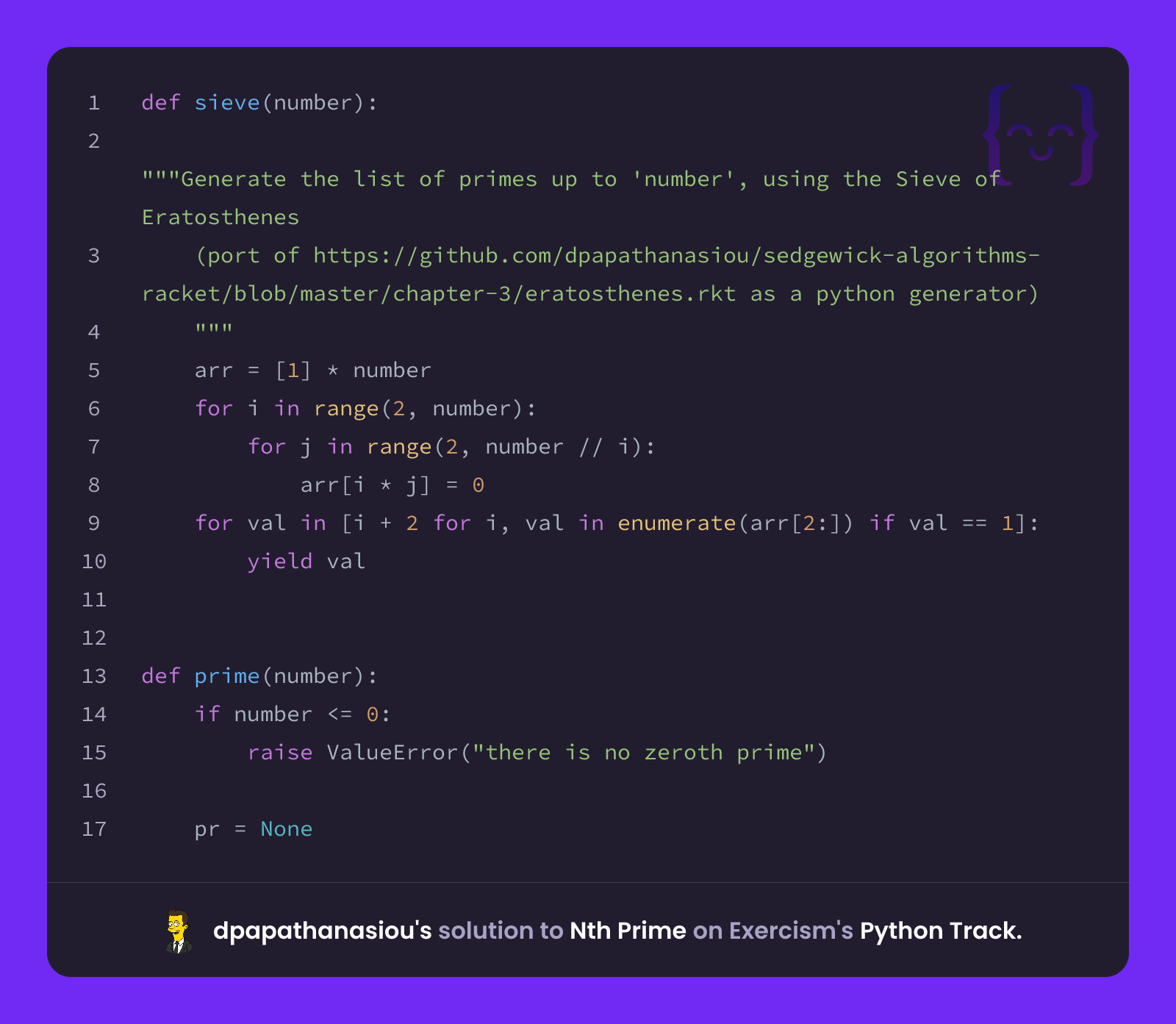 dpapathanasiou's solution for Nth Prime in Python on Exercism