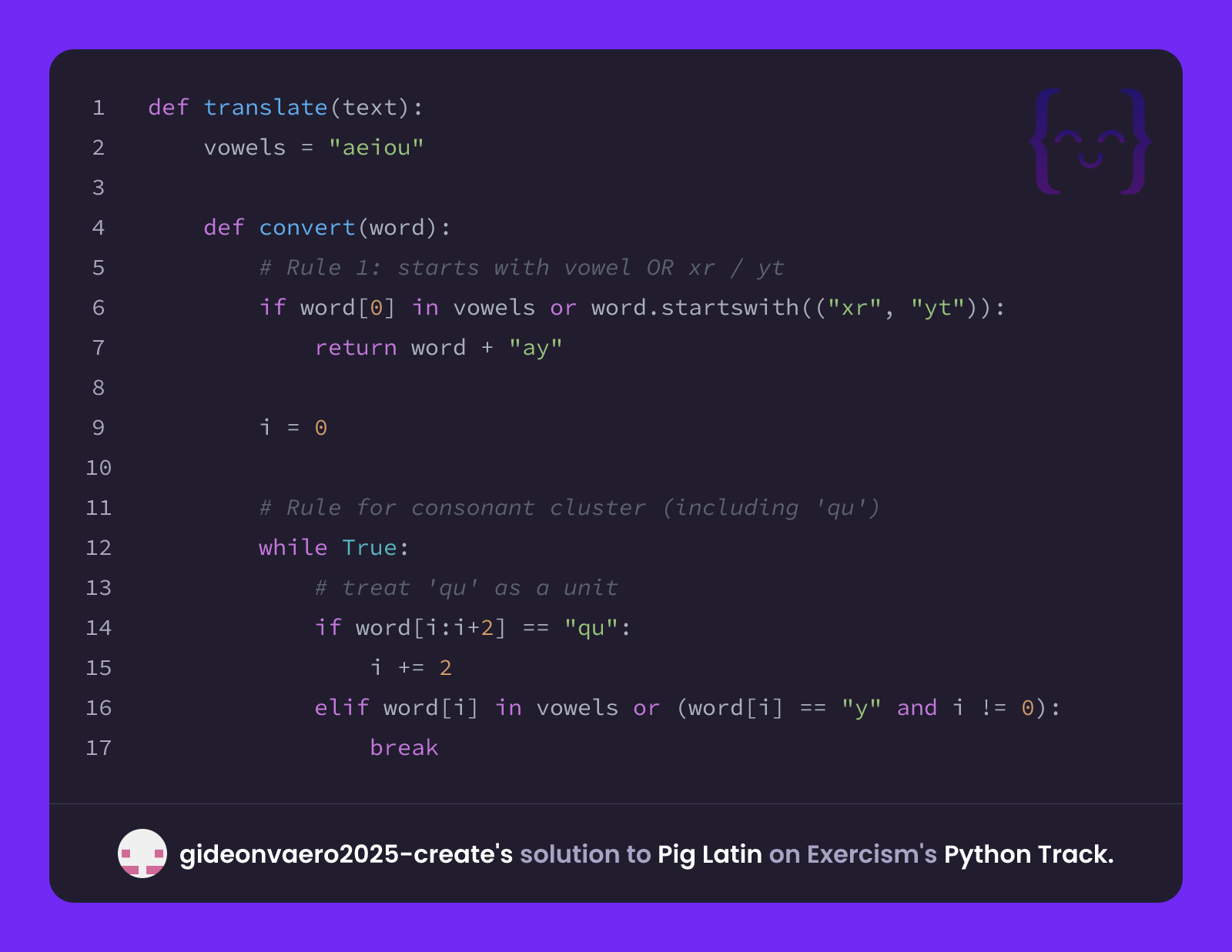 gideonvaero2025-create's solution for Pig Latin in Python on Exercism