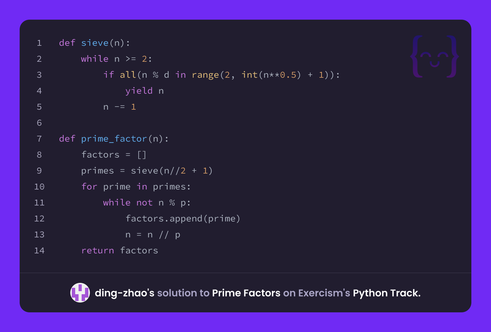 ding-zhao's solution for Prime Factors in Python on Exercism