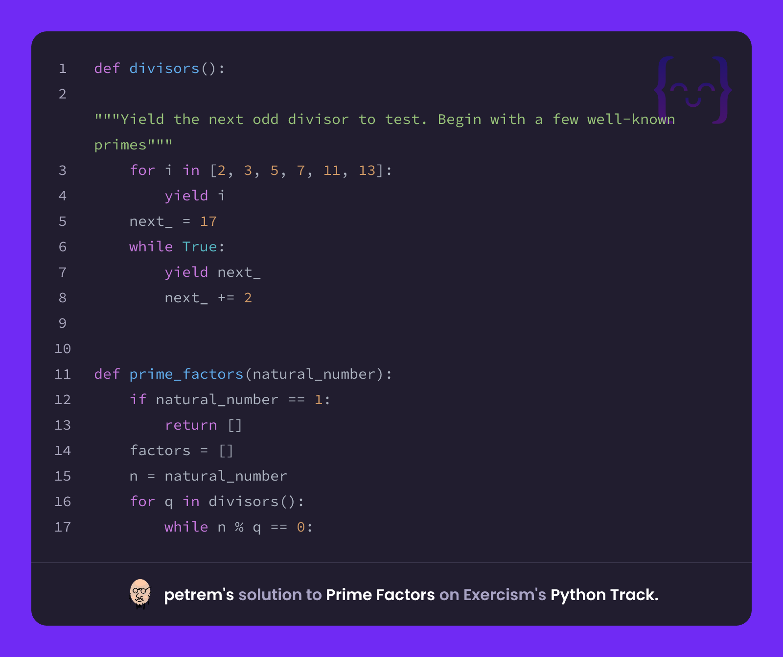 petrem's solution for Prime Factors in Python on Exercism