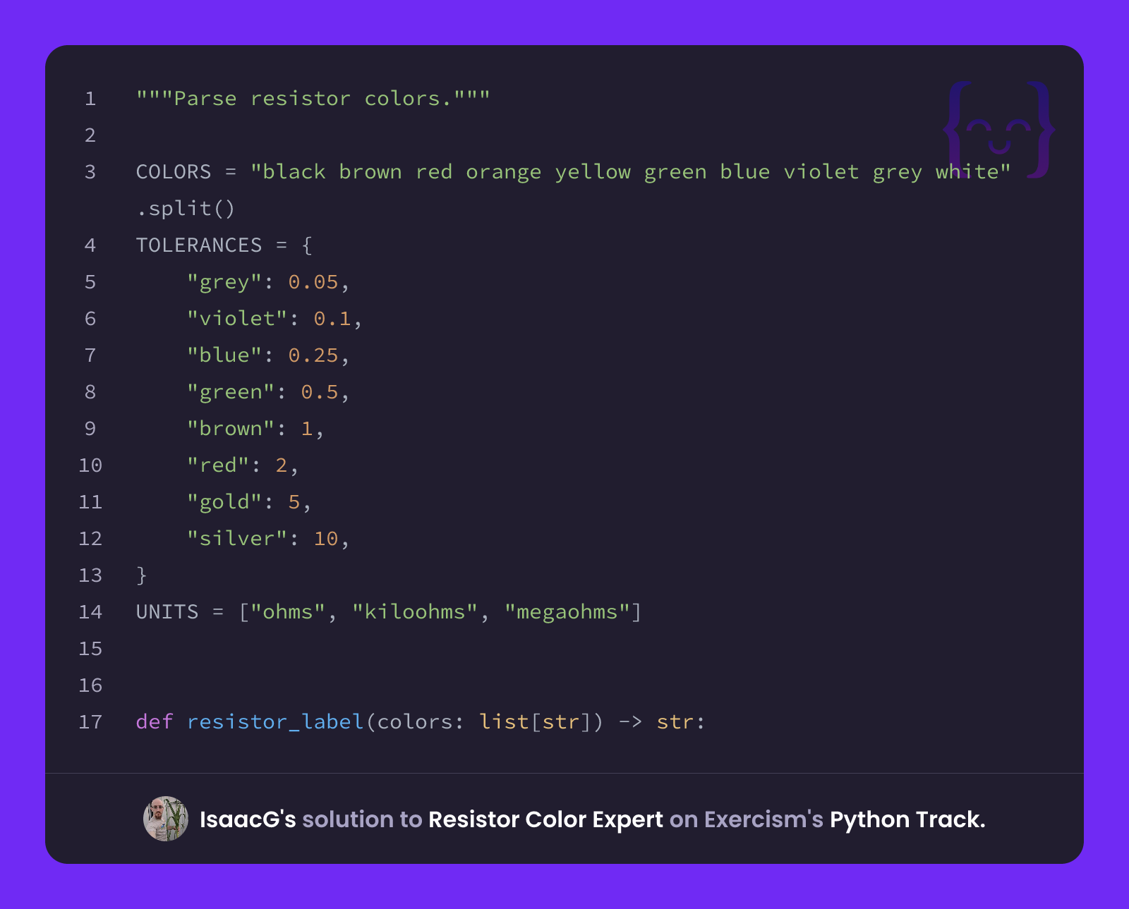 IsaacG's solution for Resistor Color Expert in Python on Exercism