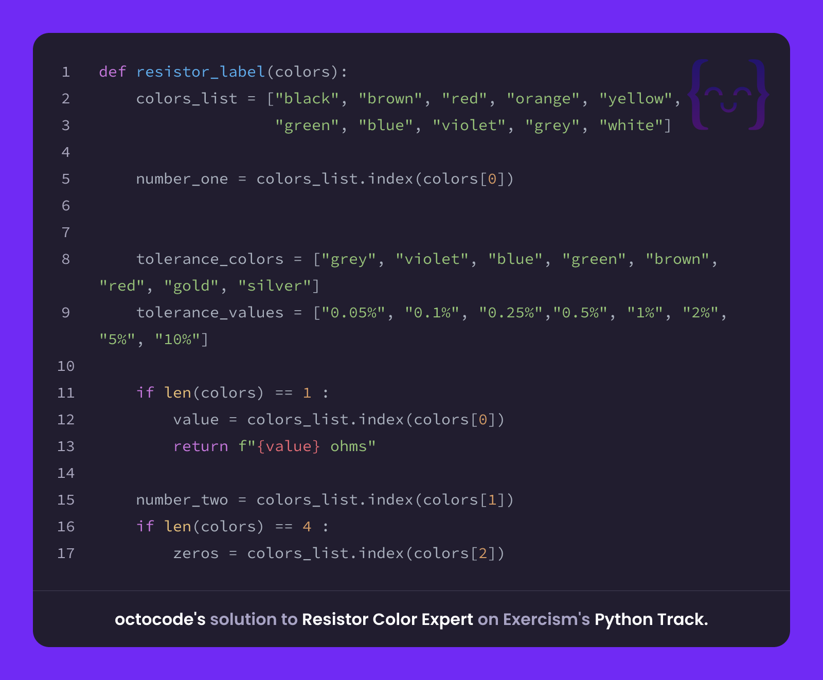 octocode's solution for Resistor Color Expert in Python on Exercism