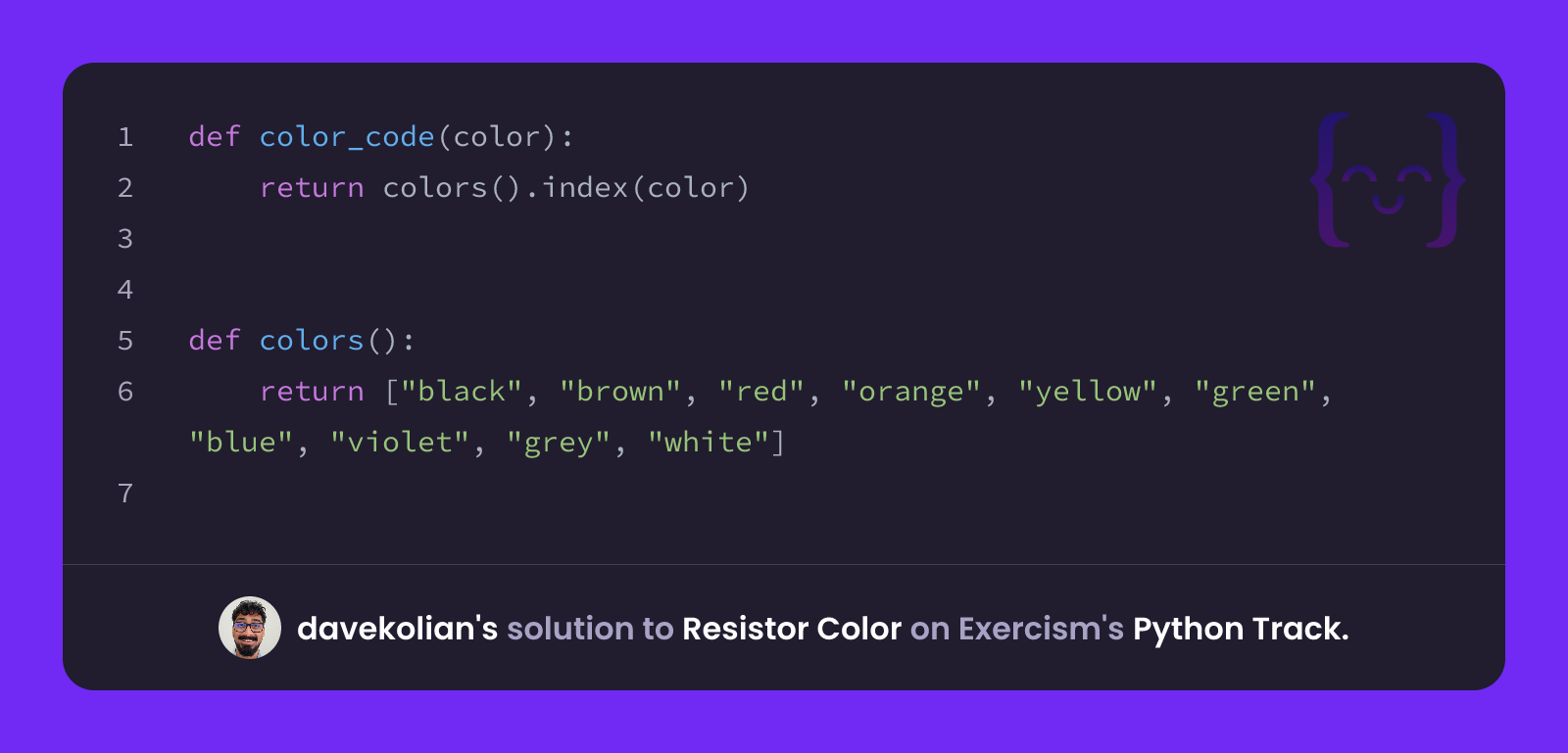 davekolian's solution for Resistor Color in Python on Exercism