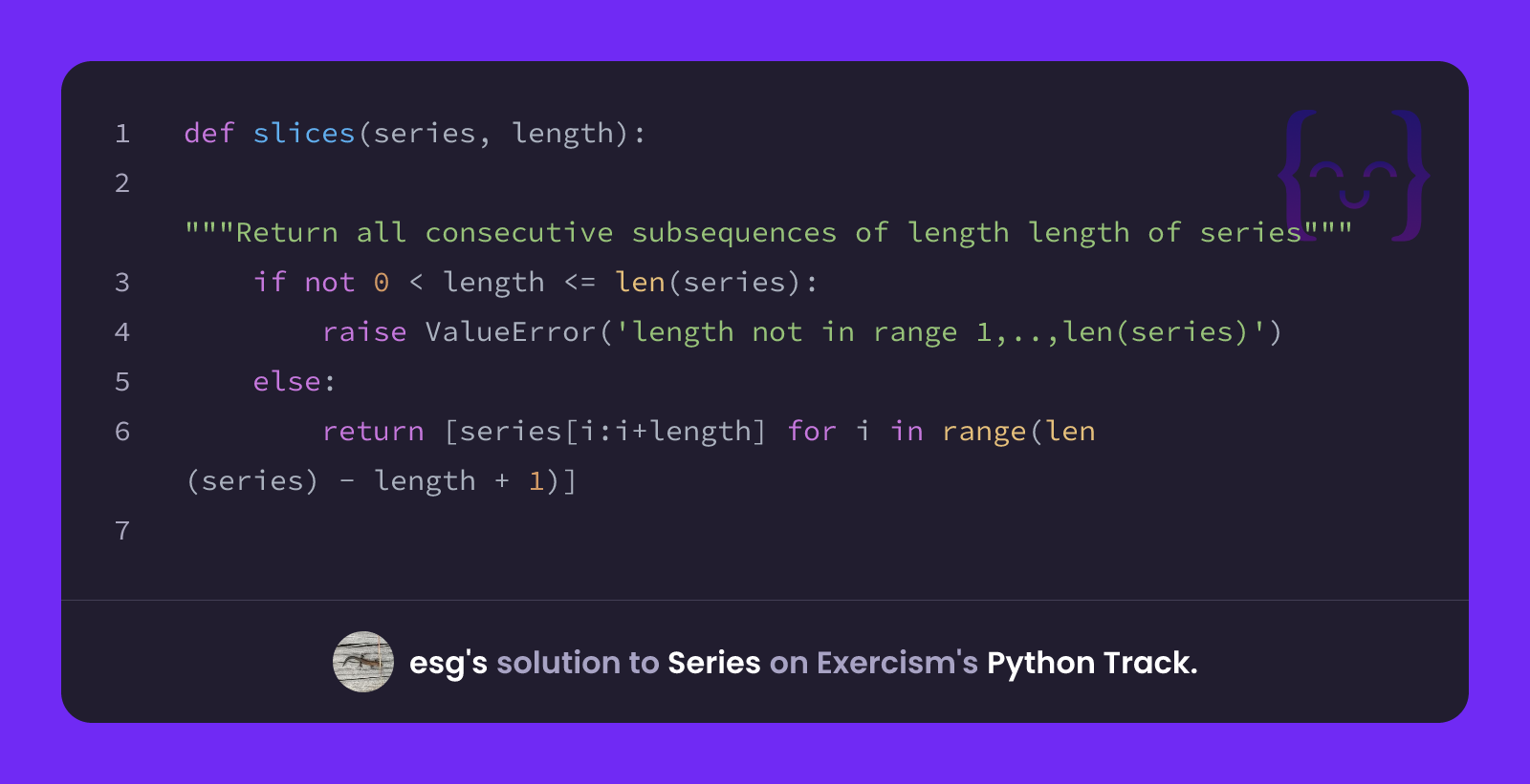 esg's solution for Series in Python on Exercism
