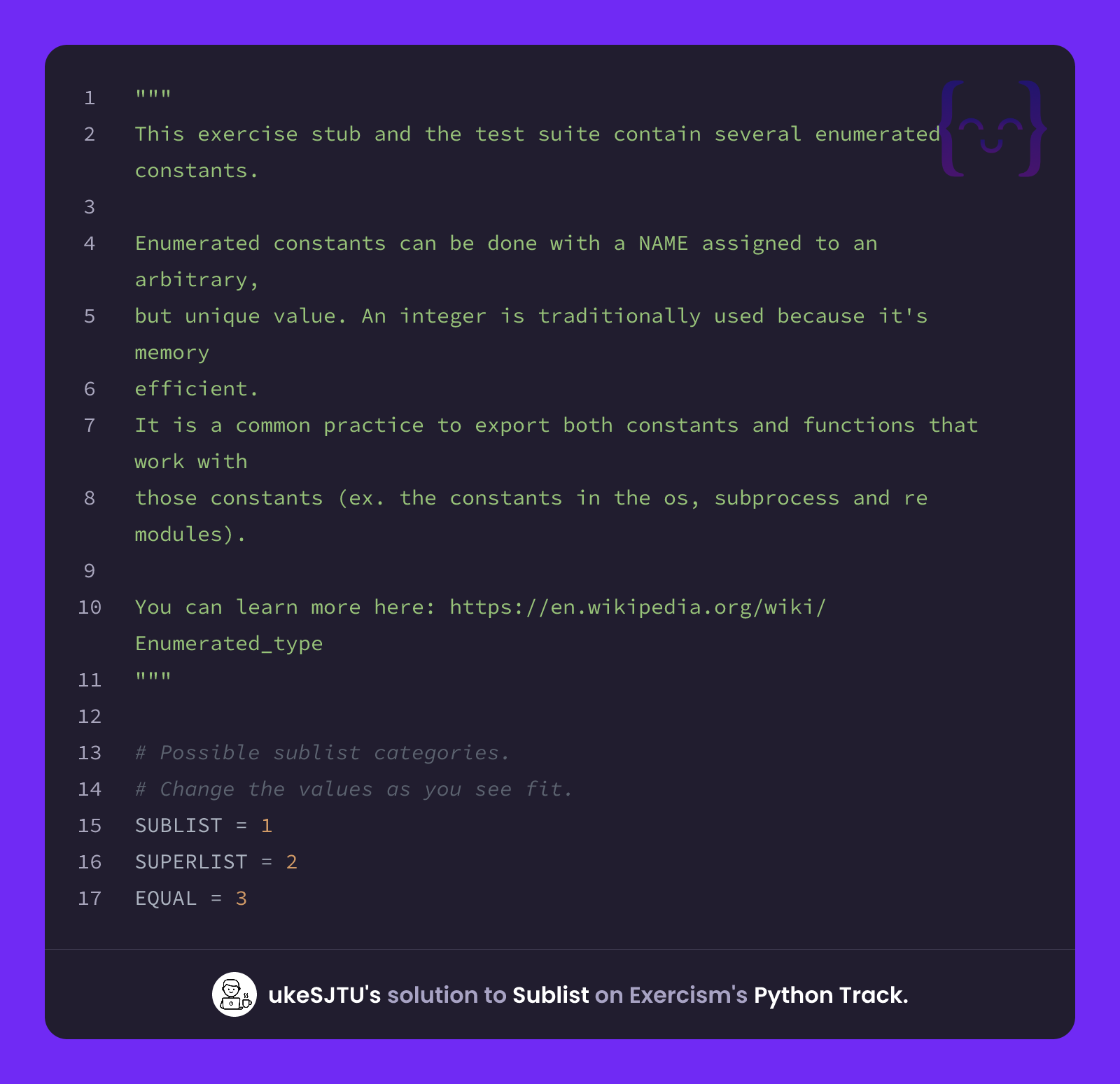 ukeSJTU's solution for Sublist in Python on Exercism