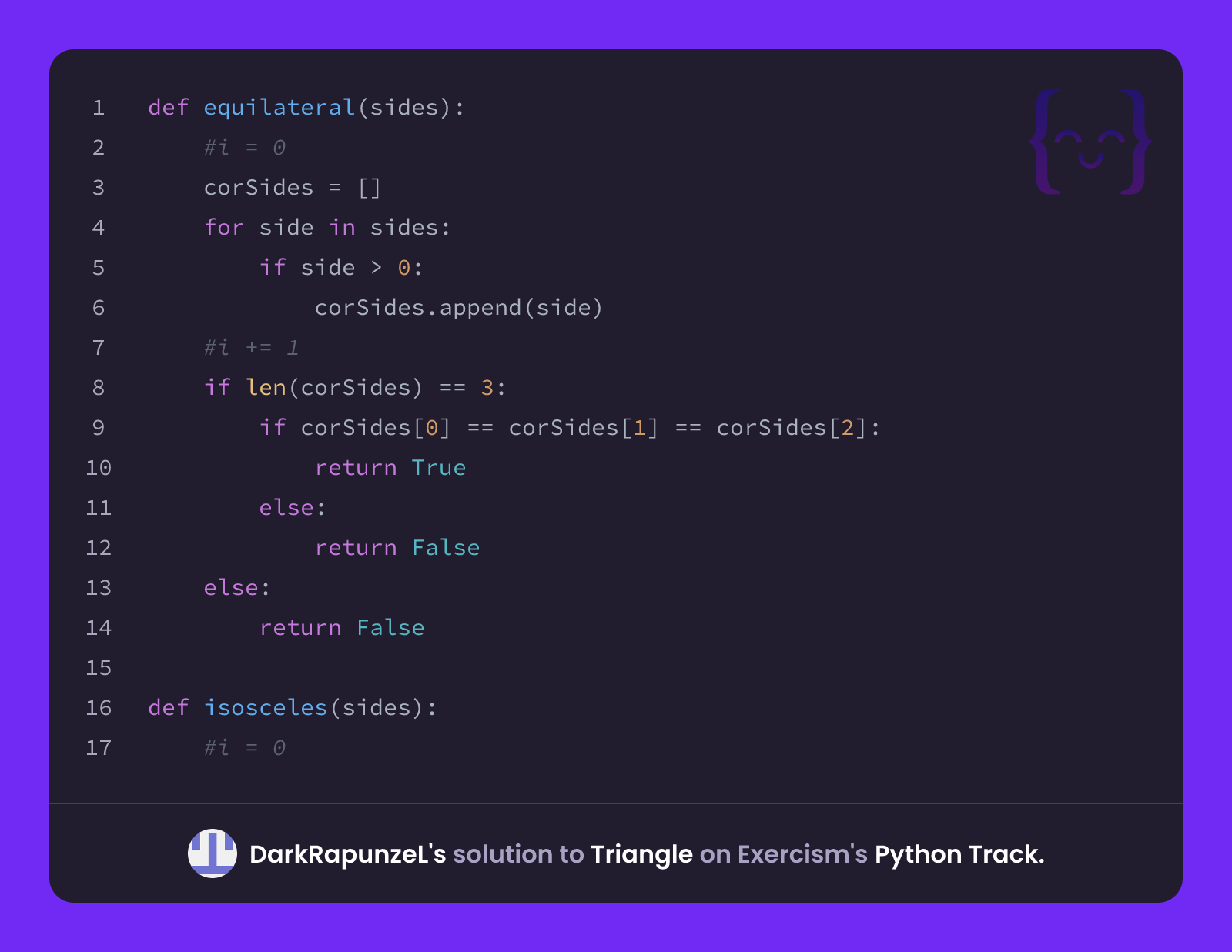 DarkRapunzeL's solution for Triangle in Python on Exercism