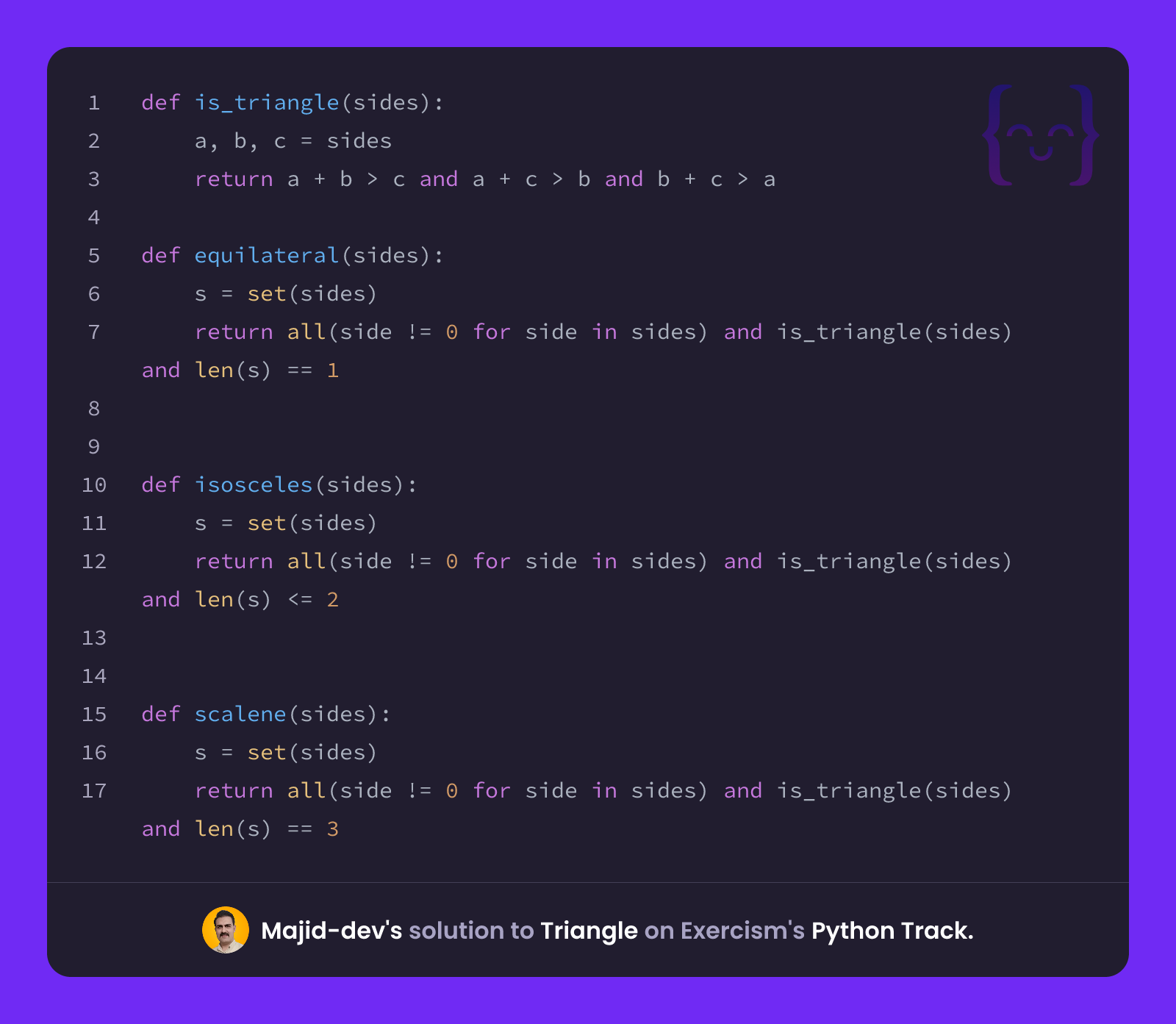 Majid-dev's solution for Triangle in Python on Exercism