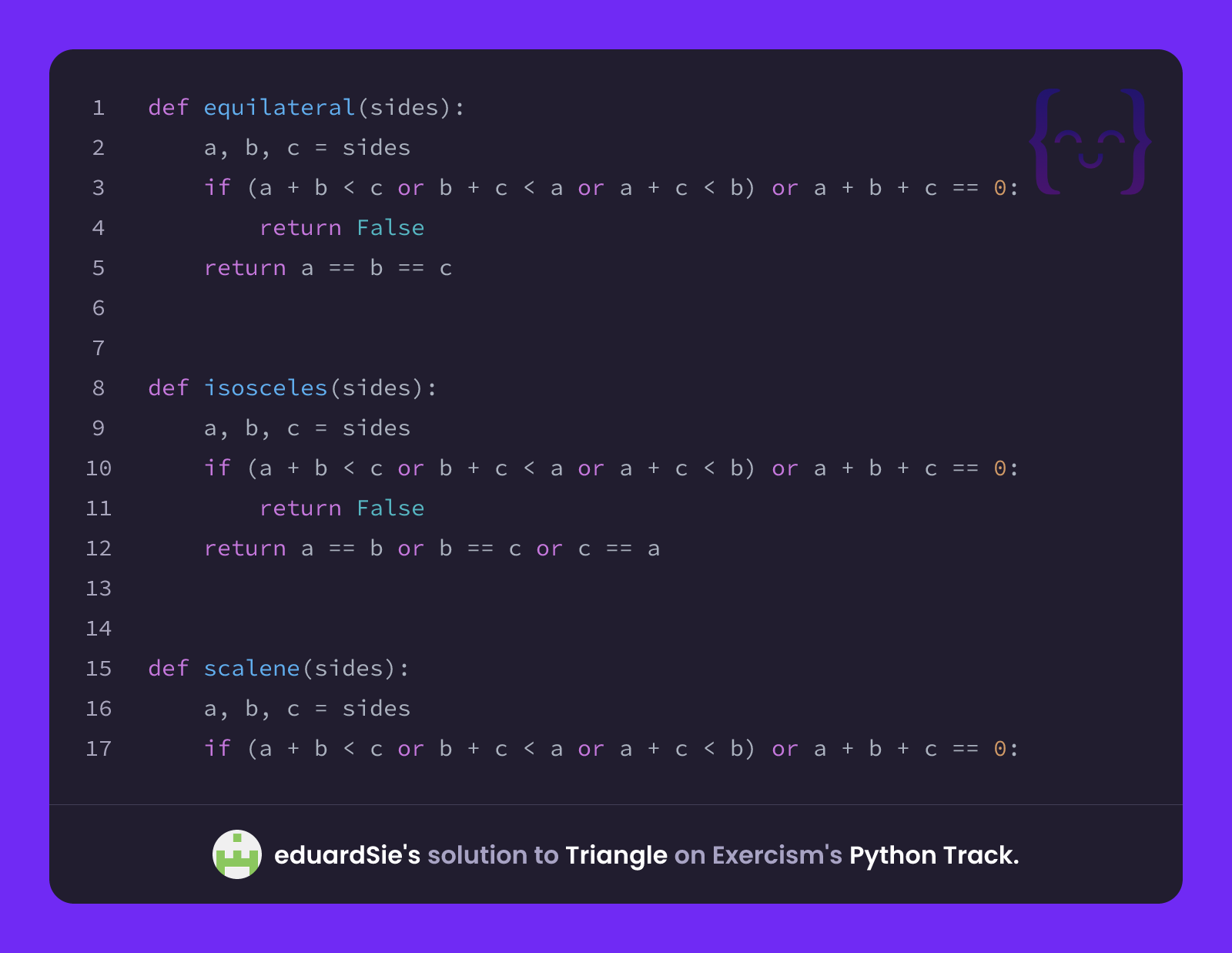 eduardSie's solution for Triangle in Python on Exercism