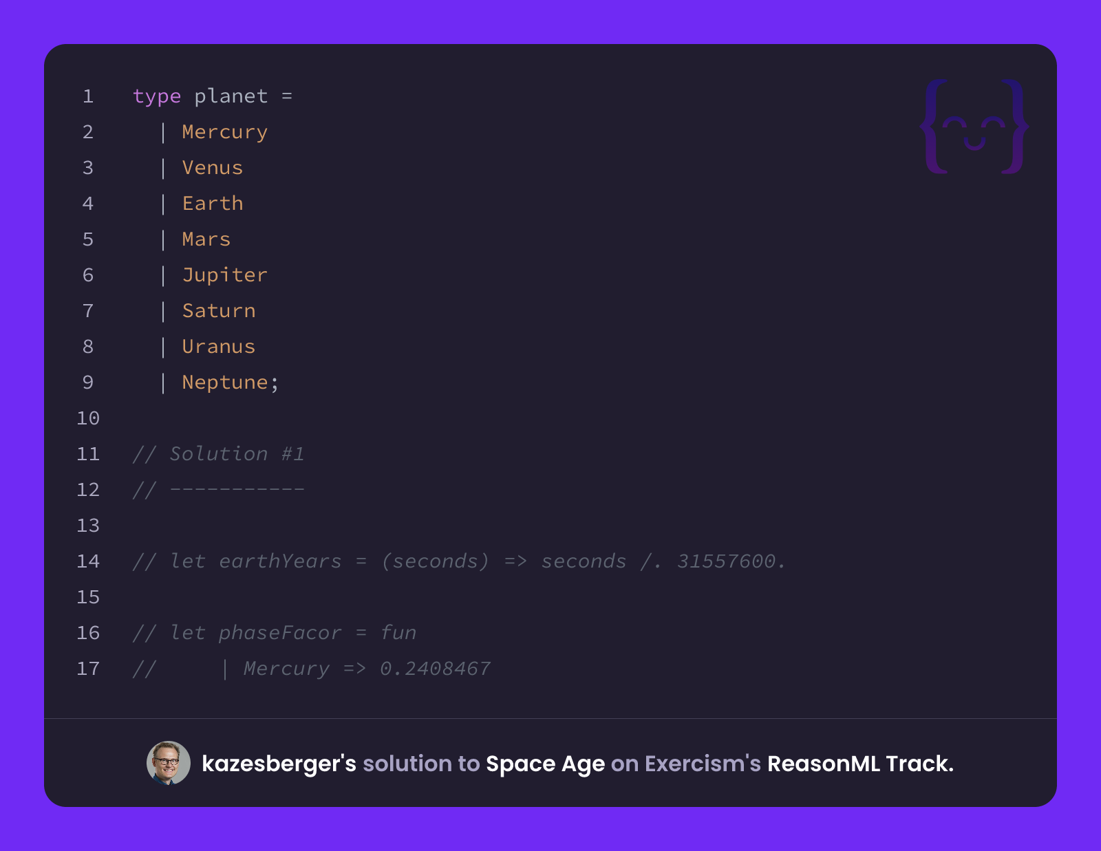 kazesberger's solution for Space Age in ReasonML on Exercism