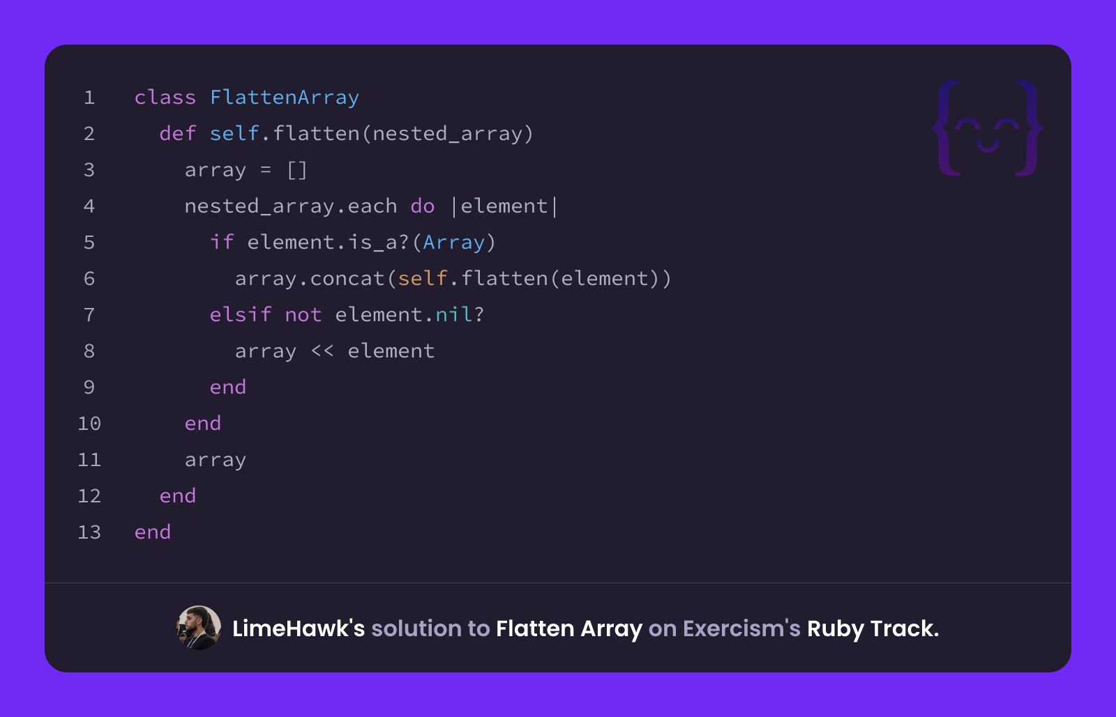 LimeHawk's solution for Flatten Array in Ruby on Exercism