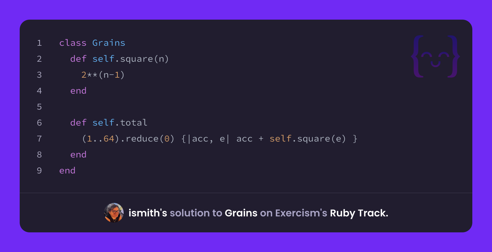 ismith's solution for Grains in Ruby on Exercism