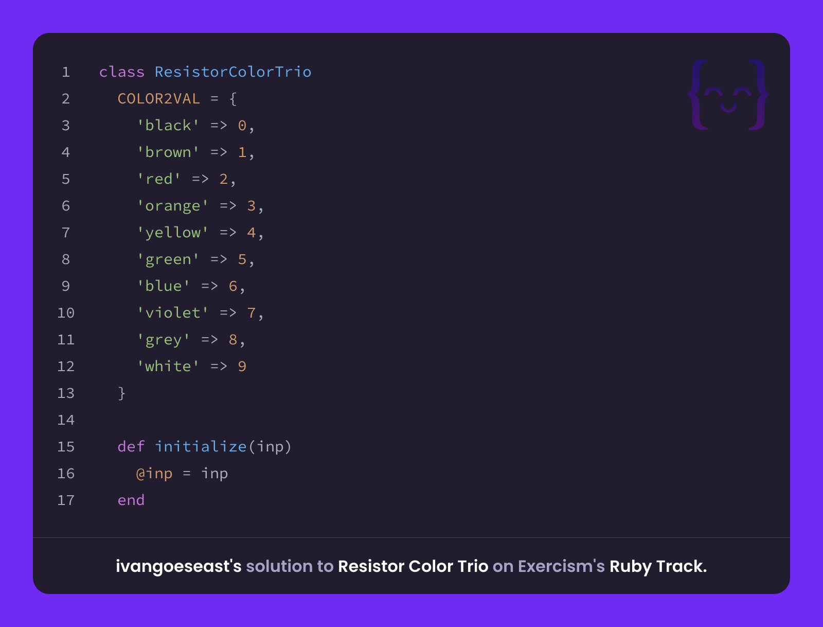 Color Trio Computer ivangoeseast's solution for Resistor Color Trio in Ruby on Exercism