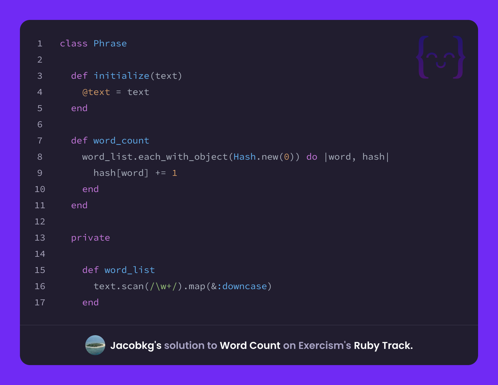 Jacobkg's solution for Word Count in Ruby on Exercism