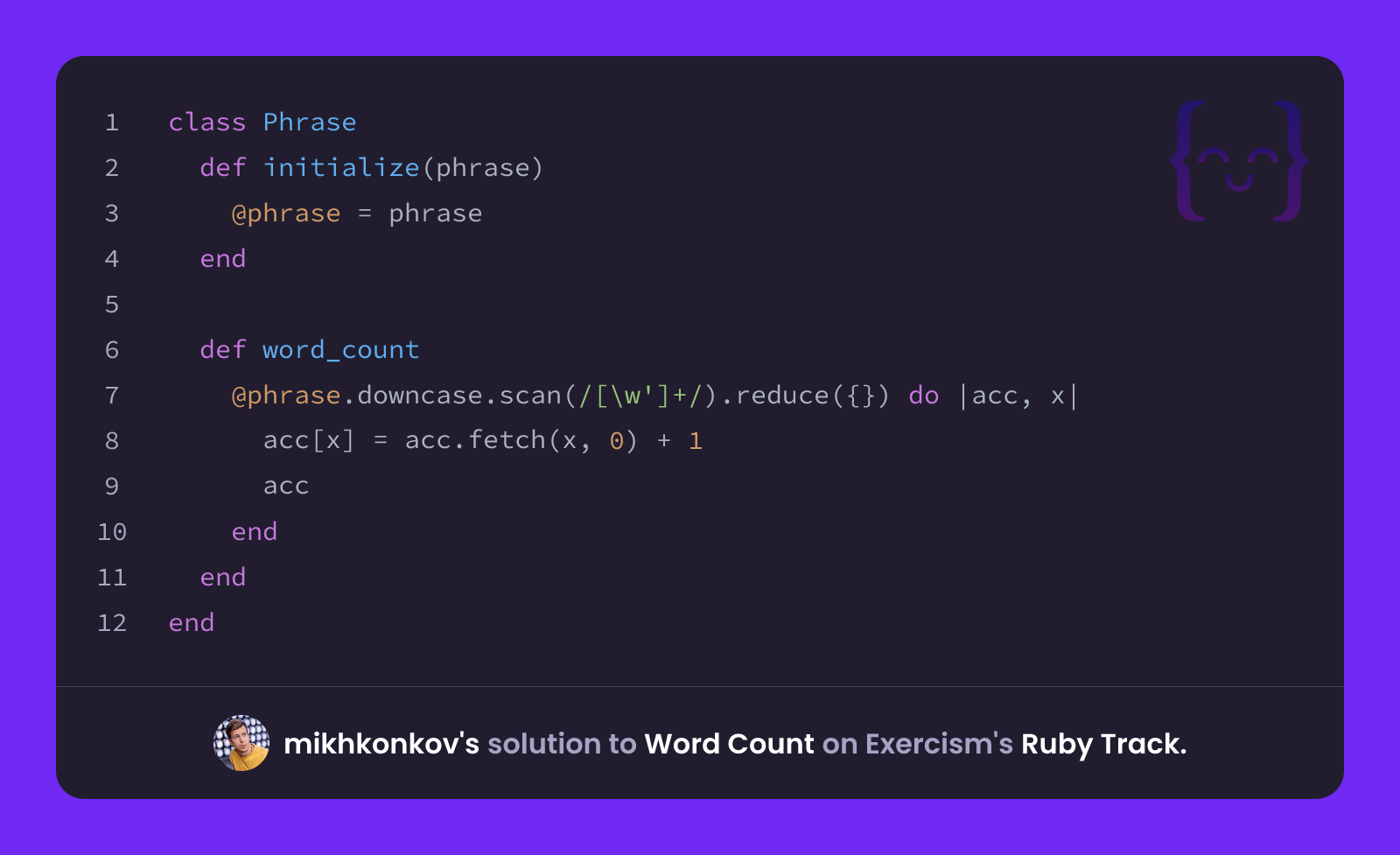 mikhkonkov's solution for Word Count in Ruby on Exercism