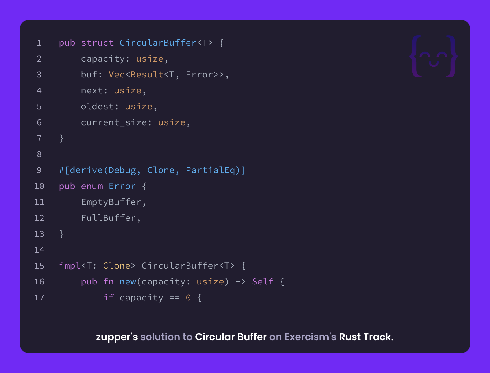 zupper's solution for Circular Buffer in Rust on Exercism