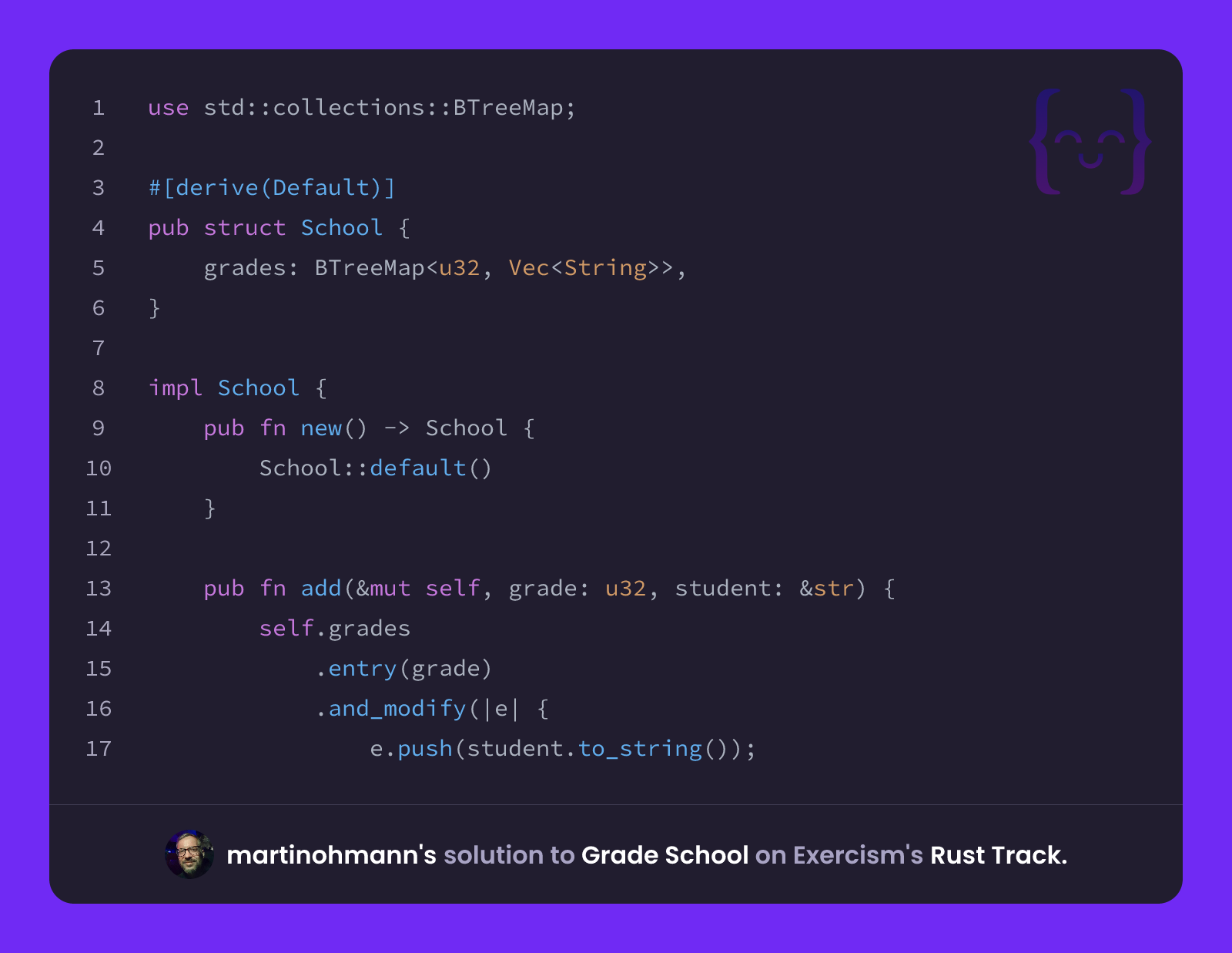 martinohmann's solution for Grade School in Rust on Exercism