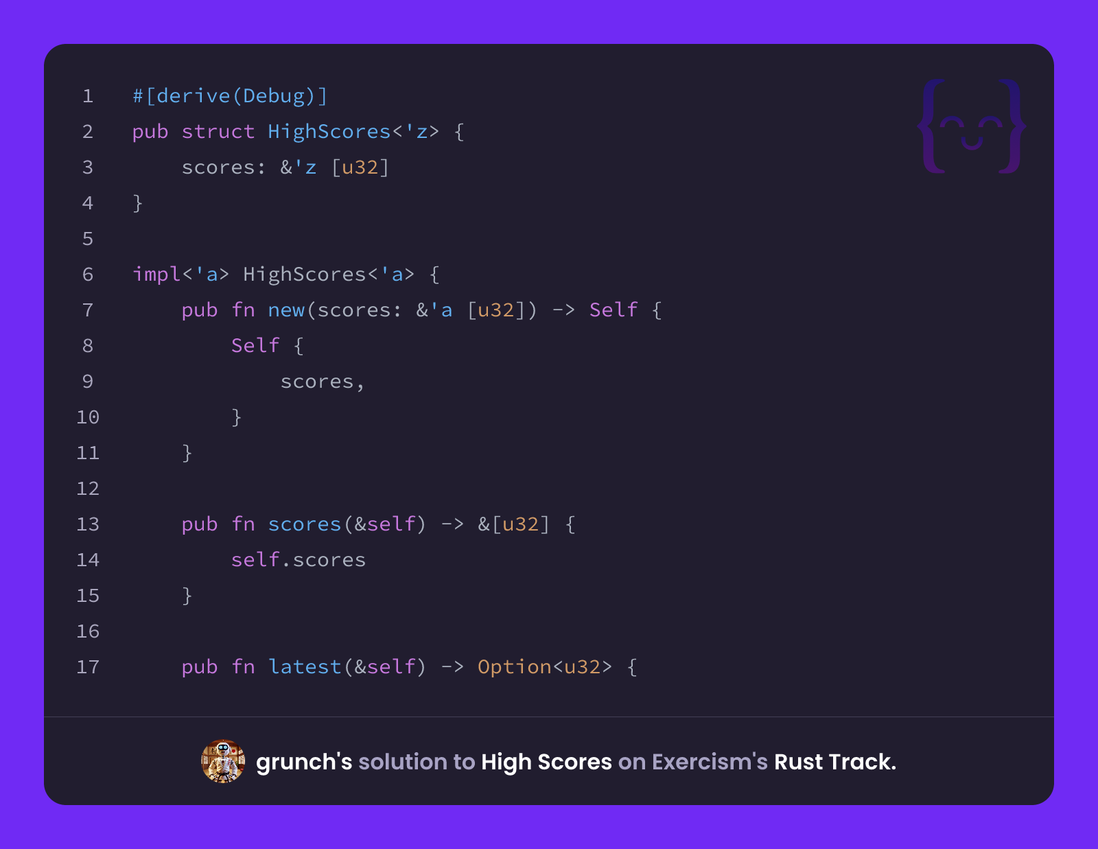 grunch's solution for High Scores in Rust on Exercism