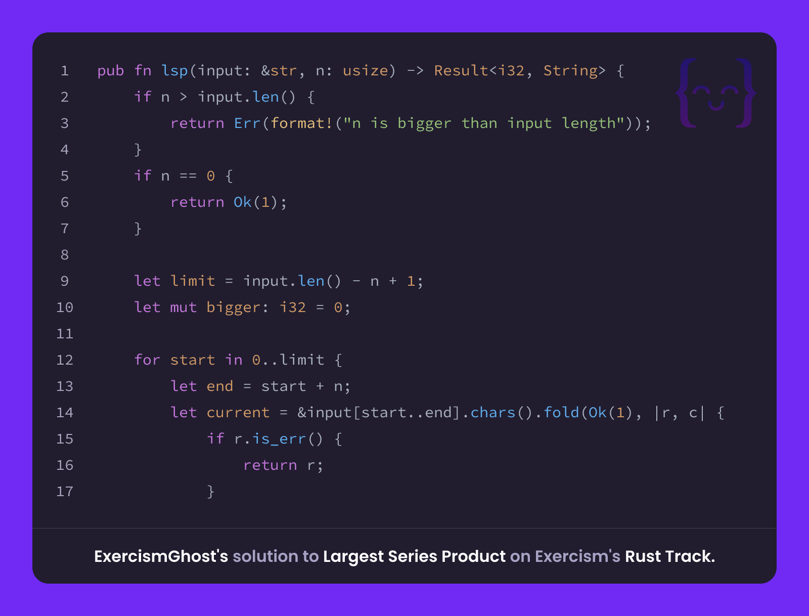ExercismGhost's solution for Largest Series Product in Rust on Exercism