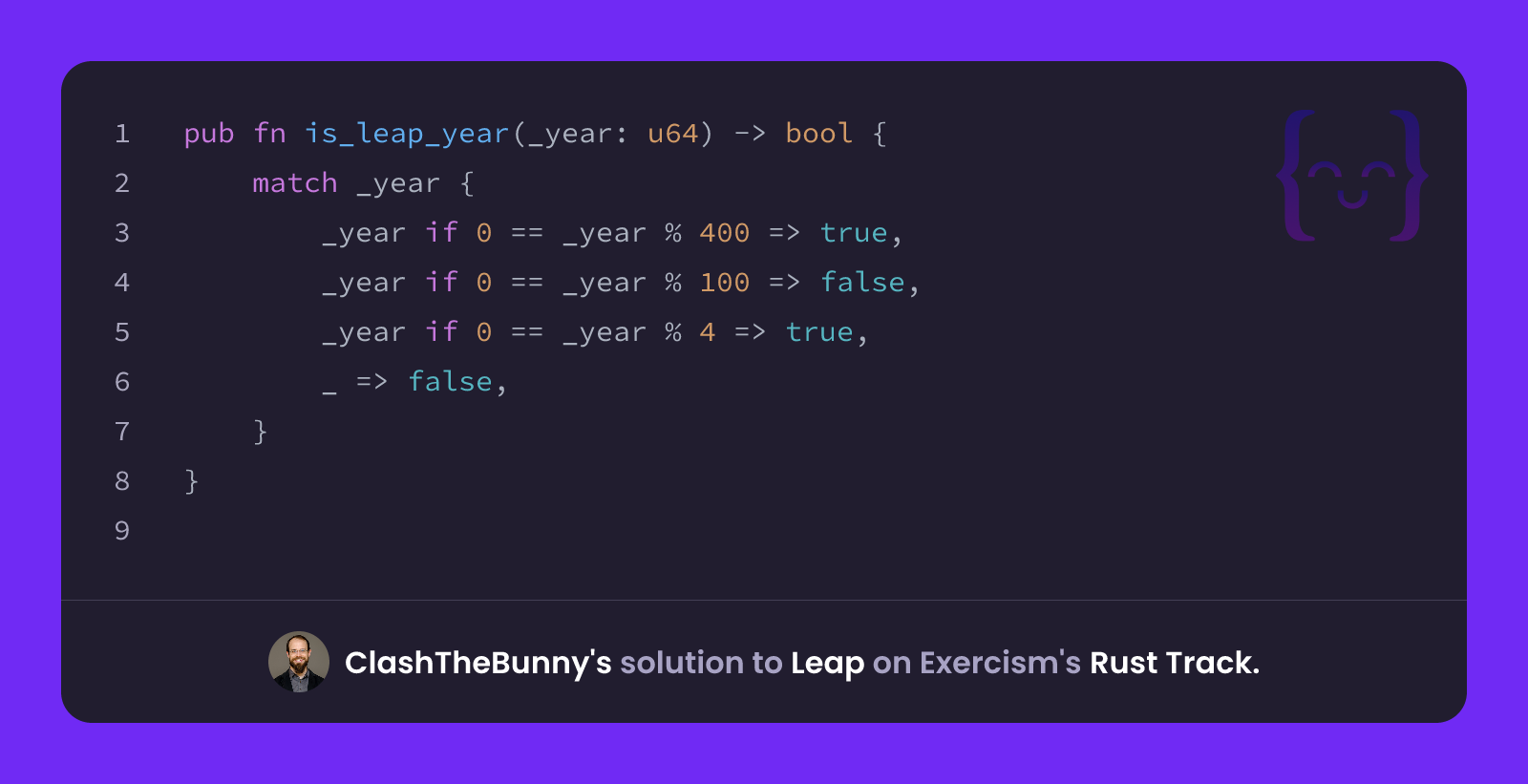 ClashTheBunny's solution for Leap in Rust on Exercism