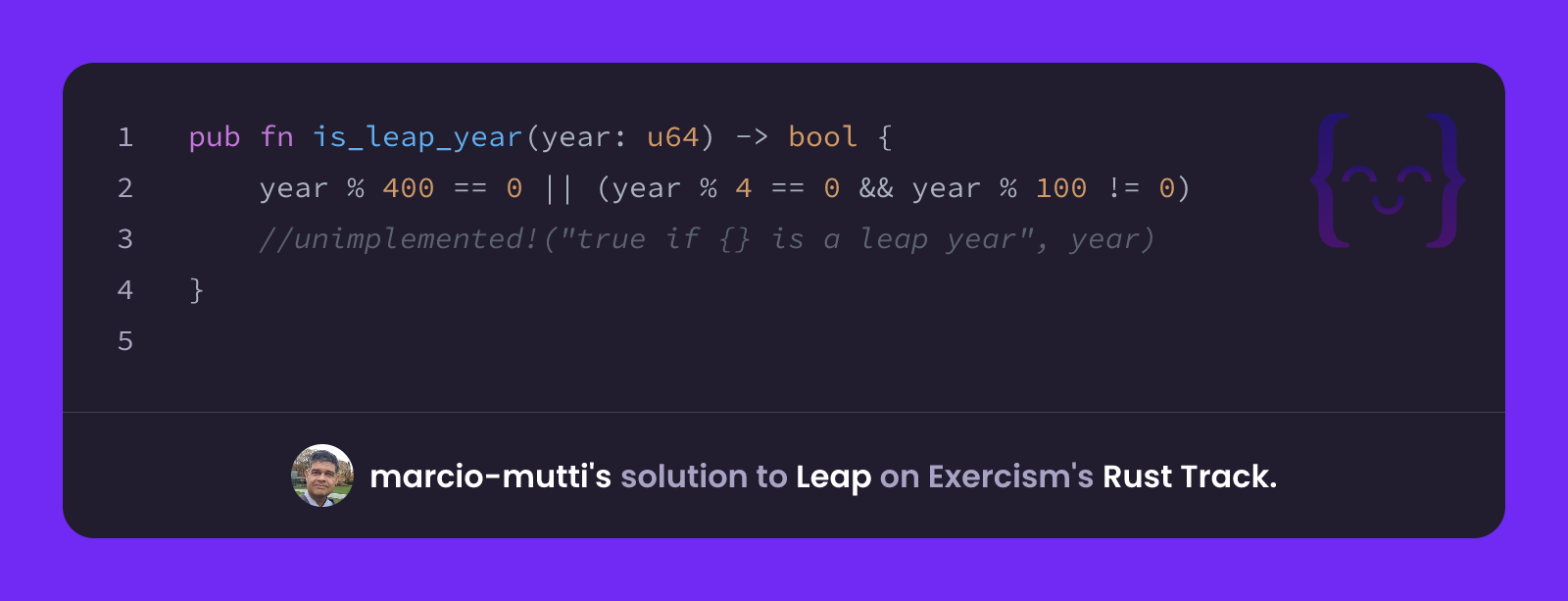 marcio-mutti's solution for Leap in Rust on Exercism