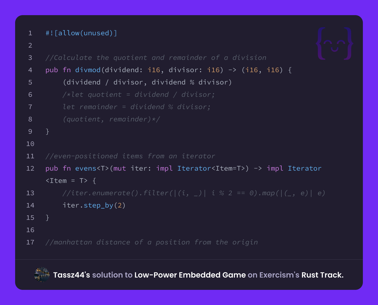 Imbedded Rust Tassz44's solution for Low-Power Embedded Game in Rust on Exercism