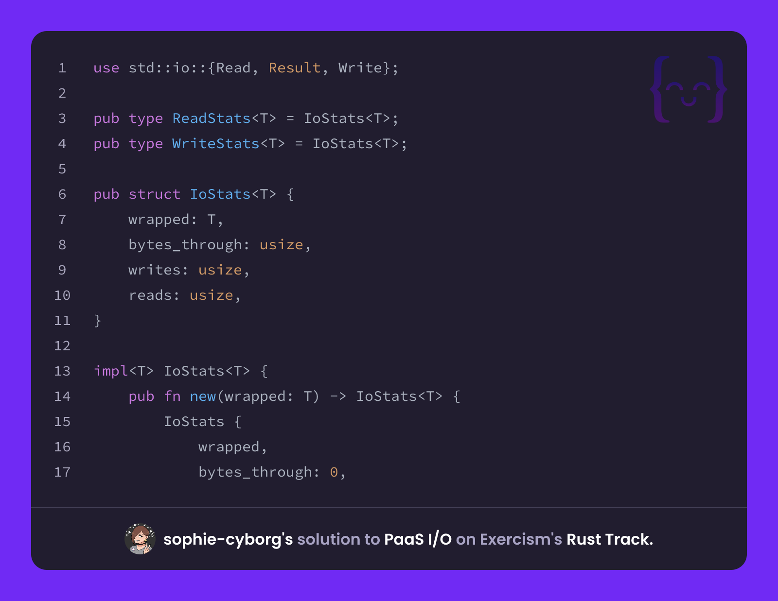 sophie-cyborg's solution for PaaS I/O in Rust on Exercism
