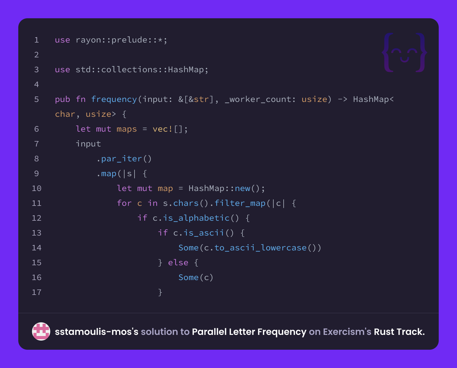sstamoulis-mos's solution for Parallel Letter Frequency in Rust on Exercism