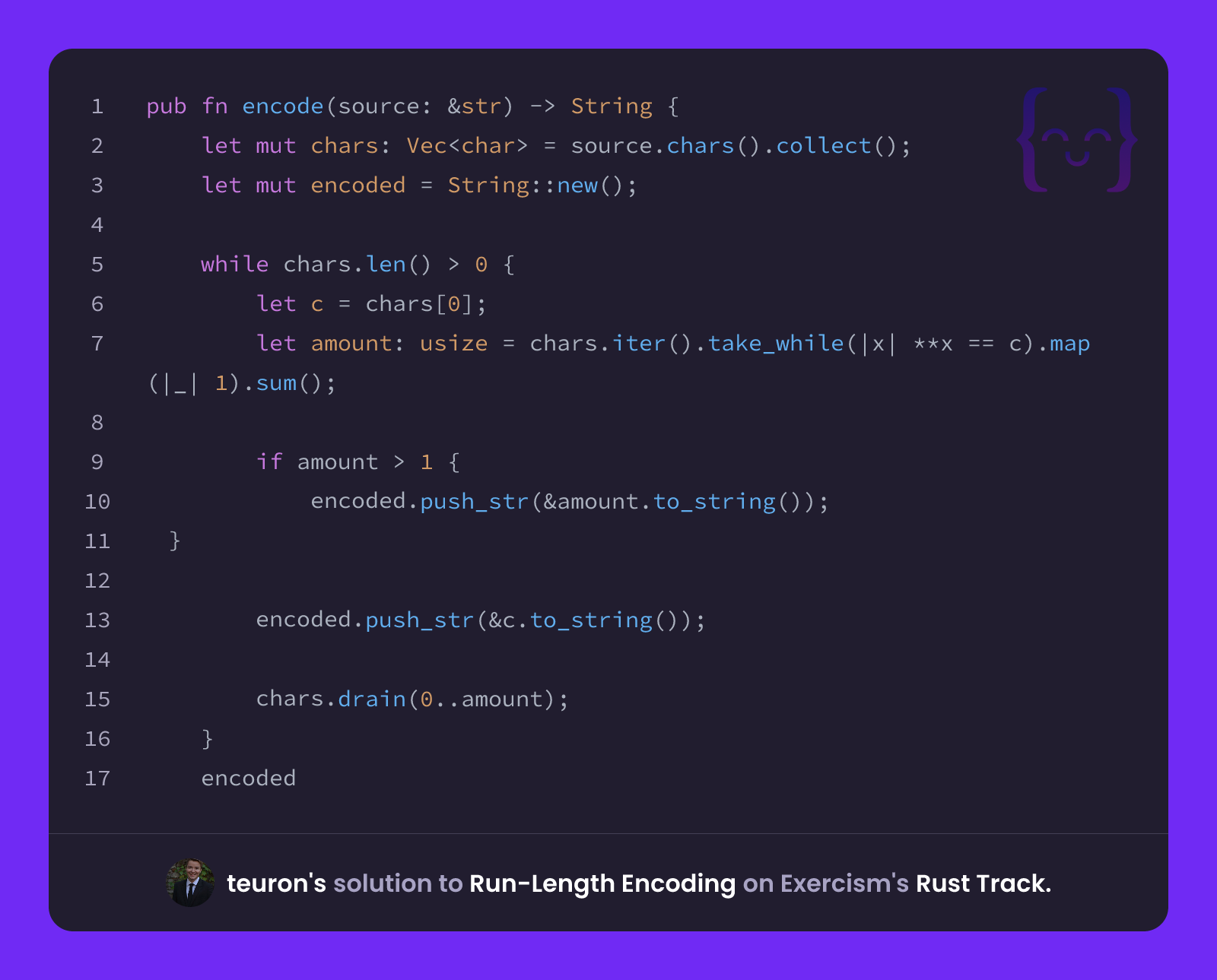 teuron's solution for Run-Length Encoding in Rust on Exercism