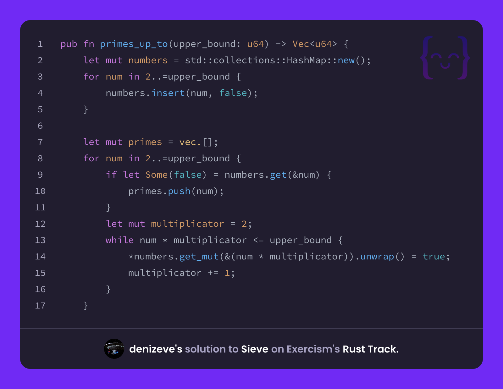 denizeve's solution for Sieve in Rust on Exercism