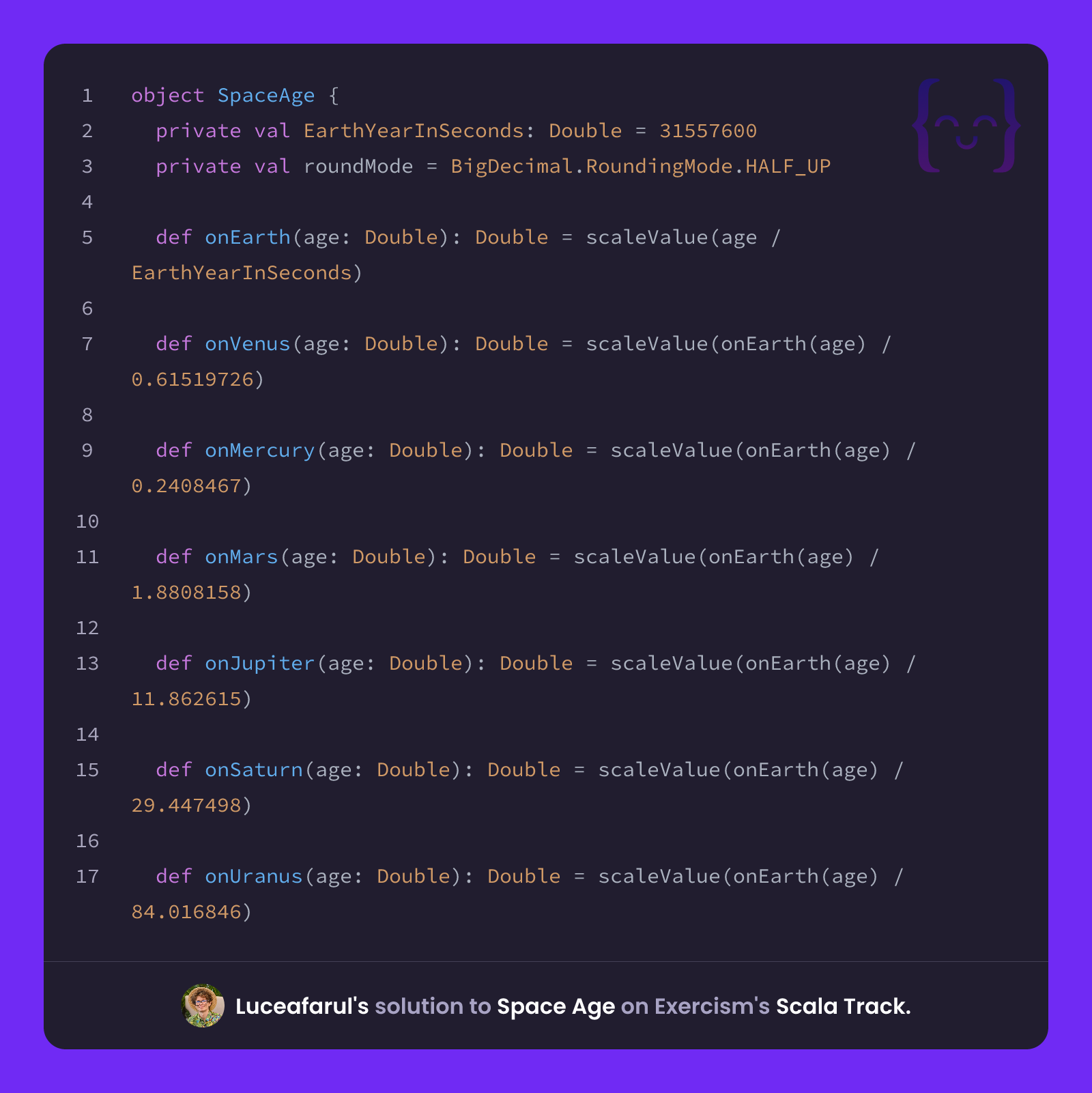 Luceafarul's solution for Space Age in Scala on Exercism