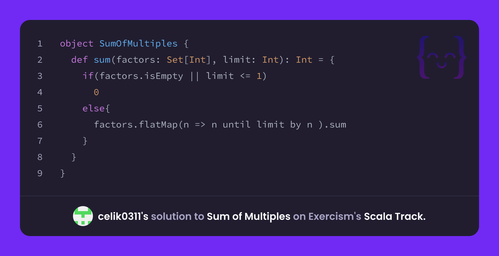celik0311's solution for Sum of Multiples in Scala on Exercism