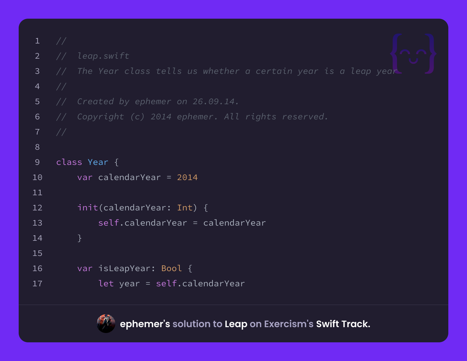 Ephemer ephemer's solution for Leap in Swift on Exercism