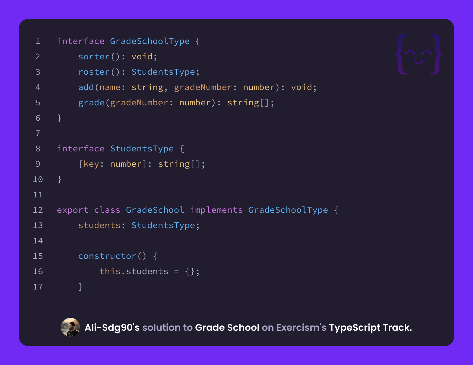 Ali-Sdg90's solution for Grade School in TypeScript on Exercism