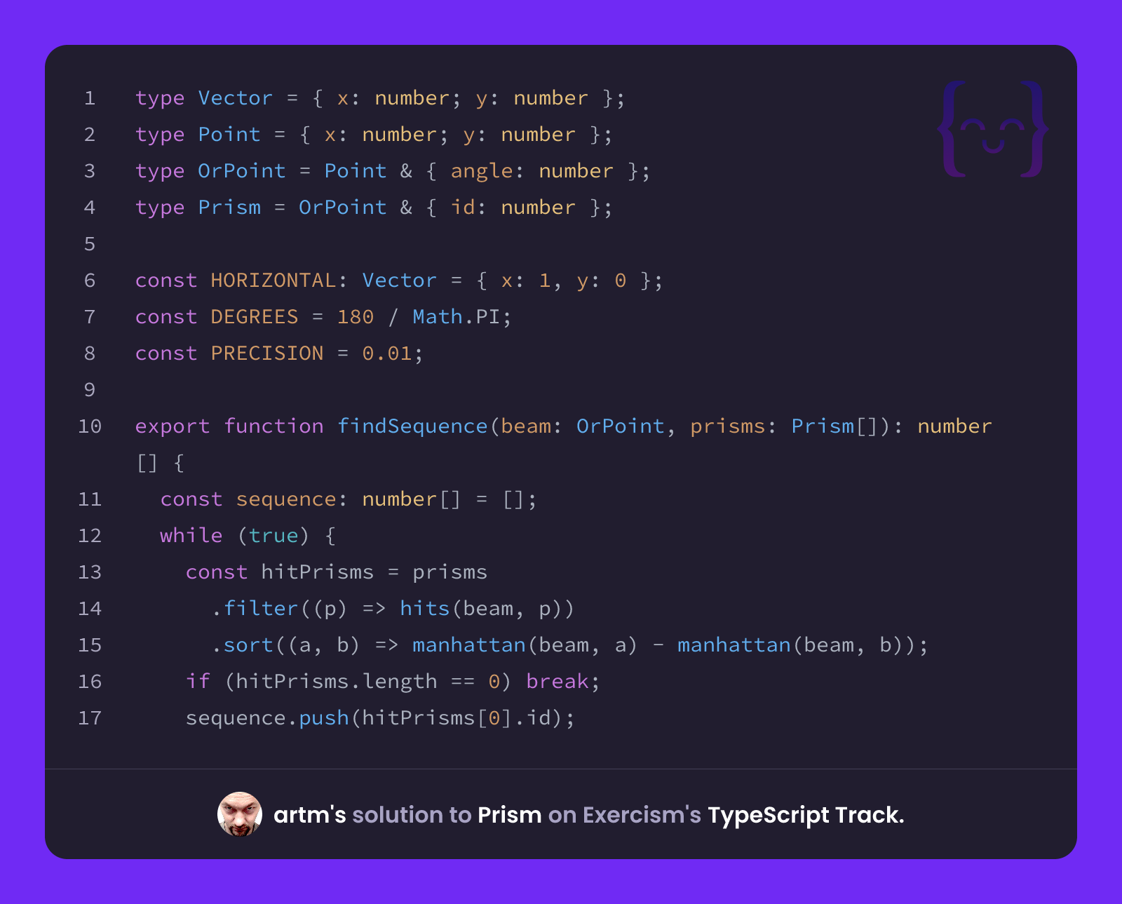 artm's solution for Prism in TypeScript on Exercism